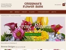 Tablet Screenshot of crissmansflowerbarn.com